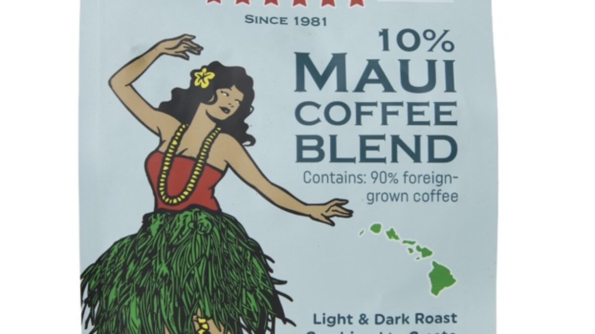 10% Maui Blend Square Blue Bag 8oz. - Maui Coffee Roasters -100